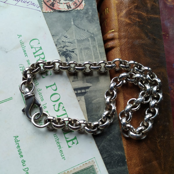 Grand bracelet en maille jaseron