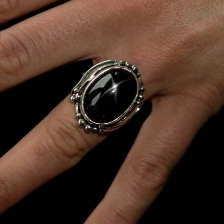 grosse bague feuilles diopside étoilé