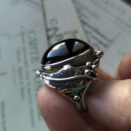 grosse bague feuilles diopside étoilé